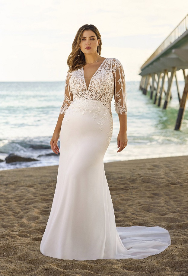 Trouwjurk Emotion White One plussize